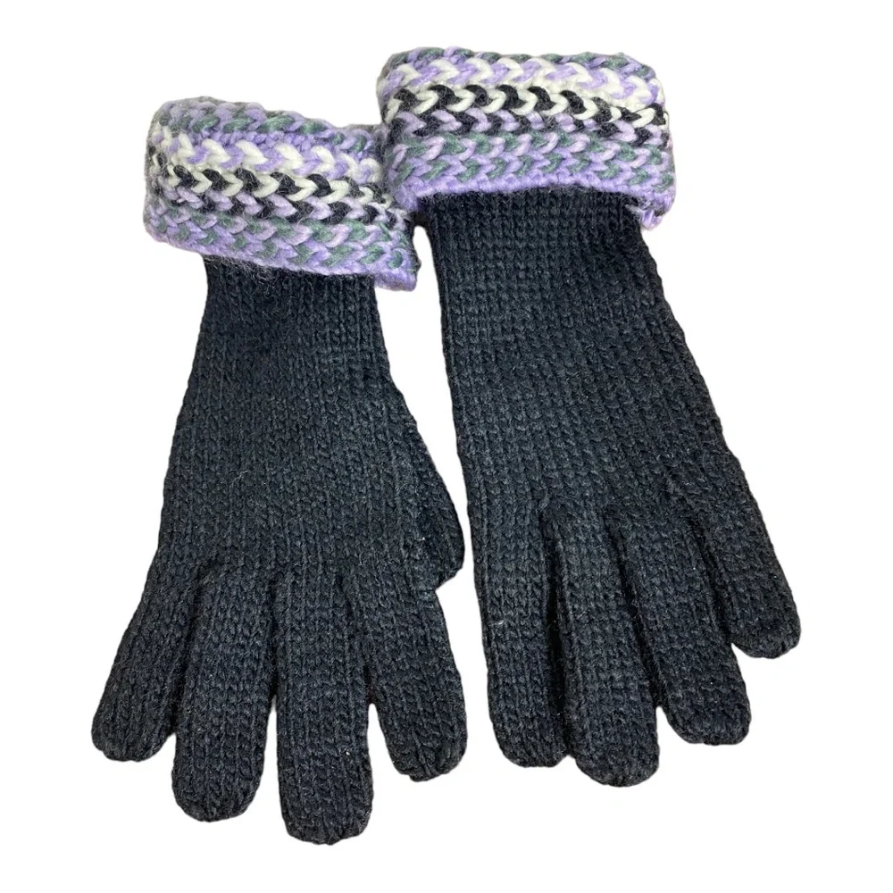 NY & Company Black Gloves with Crochet Details